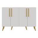 Ver imagem 1 de Aparador Buffet 4 Portas Retrô Viena Multimóveis V3606 Branco/Natural