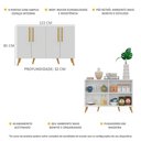 Ver imagem 4 de Aparador Buffet 4 Portas Retrô Viena Multimóveis V3606 Branco/Natural
