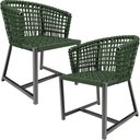 Ver imagem 1 de Kit 02 Cadeiras Decorativas Para Área Gourmet Cozinha Corda Náutica Belize D04 Verde - Lyam Decor