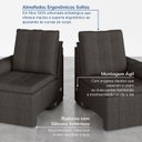 Ver mais imagens de Sofá Retrátil Reclinável 3 Lugares 180cm Linho com Molas Palmeira CabeCasa MadeiraOriginals Cinza Ch