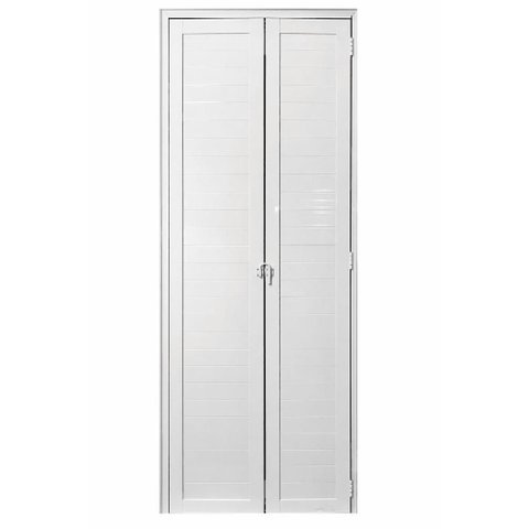 Porta de Correr Alumínio Branco Camarão Lambril Maxx - 210x100 - Direita
