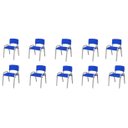 Ver imagem 2 de Kit 10 Cadeiras Infantil Iso, Escola, Base Cinza- Azul