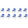 Kit 10 Cadeiras Infantil Iso, Escola, Base Cinza- Azul - 2