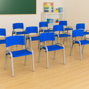 Ver imagem 1 de Kit 10 Cadeiras Infantil Iso, Escola, Base Cinza- Azul