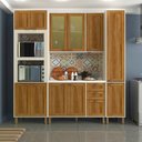 Ver imagem 1 de Cozinha Modulada Compacta 4 Peças com Tampo e Vidro Reflecta Sofia Luciane Móveis