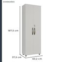 Ver imagem 6 de Armário Multiuso 2 Portas Caique Branco