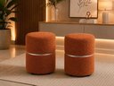 Ver imagem 4 de Puff com Cinta no Meio Prata, Cor Terracota Boucle - Let Móveis