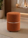 Ver imagem 1 de Puff com Cinta no Meio Prata, Cor Terracota Boucle - Let Móveis