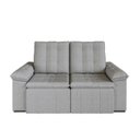 Ver imagem 3 de Sofá Retrátil Reclinável 3 Lugares 180cm Linho com Molas Palmeira CabeCasa MadeiraOriginals Cinza