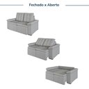 Ver imagem 6 de Sofá Retrátil Reclinável 3 Lugares 180cm Linho com Molas Palmeira CabeCasa MadeiraOriginals Cinza