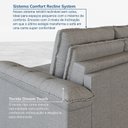 Ver imagem 7 de Sofá Retrátil Reclinável 3 Lugares 180cm Linho com Molas Palmeira CabeCasa MadeiraOriginals Cinza