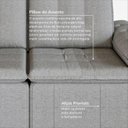Ver mais imagens de Sofá Retrátil Reclinável 3 Lugares 180cm Linho com Molas Palmeira CabeCasa MadeiraOriginals Cinza