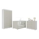 Ver imagem 2 de Quarto de Bebê Completo com Berço Americano 3 em 1 Realeza Multimóveis Mp4591 Branco/off White