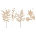 Ver imagem 1 de Conjunto 4 Galhos Natalinos Folhagem Decorativa Glitter Rosê 30cm - Magizi