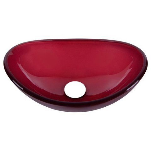 Cuba de Vidro Turmalina 30cm x 14,4 sem Válvula Astra Vermelho