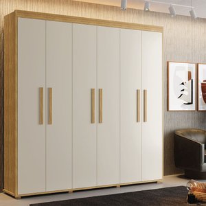Guarda Roupa Casal 6 Portas 2 Gavetas Milão