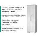 Ver imagem 5 de Armario para Lavanderia Multiuso 2 Portas 188x55 cm Isabela Branco Rudk