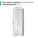 Ver imagem 3 de Armario para Lavanderia Multiuso 2 Portas 188x55 cm Isabela Branco Rudk