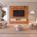 Ver imagem 1 de Conjunto Painel Dominus + Nicho Union Nicho Off White 2 Gavetas com LED Mavaular