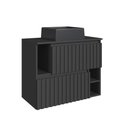 Ver imagem 2 de Gabinete de Banheiro Suspenso 75cm Luiza com 02 Portas Basculante Grafite com Cuba Preta