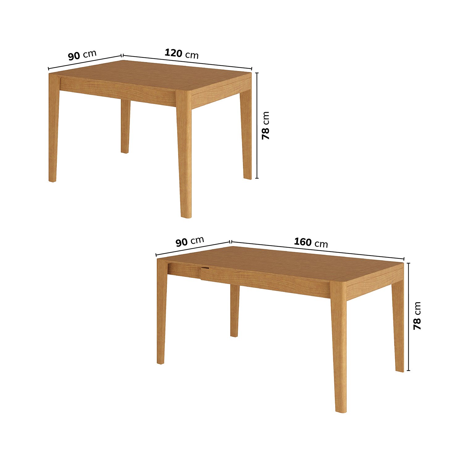 Mesa Extensível Retangular Madeira Maciça Tampo Laminado 6 Lugares Tarsila CabeCasa MadeiraMadeira - 3