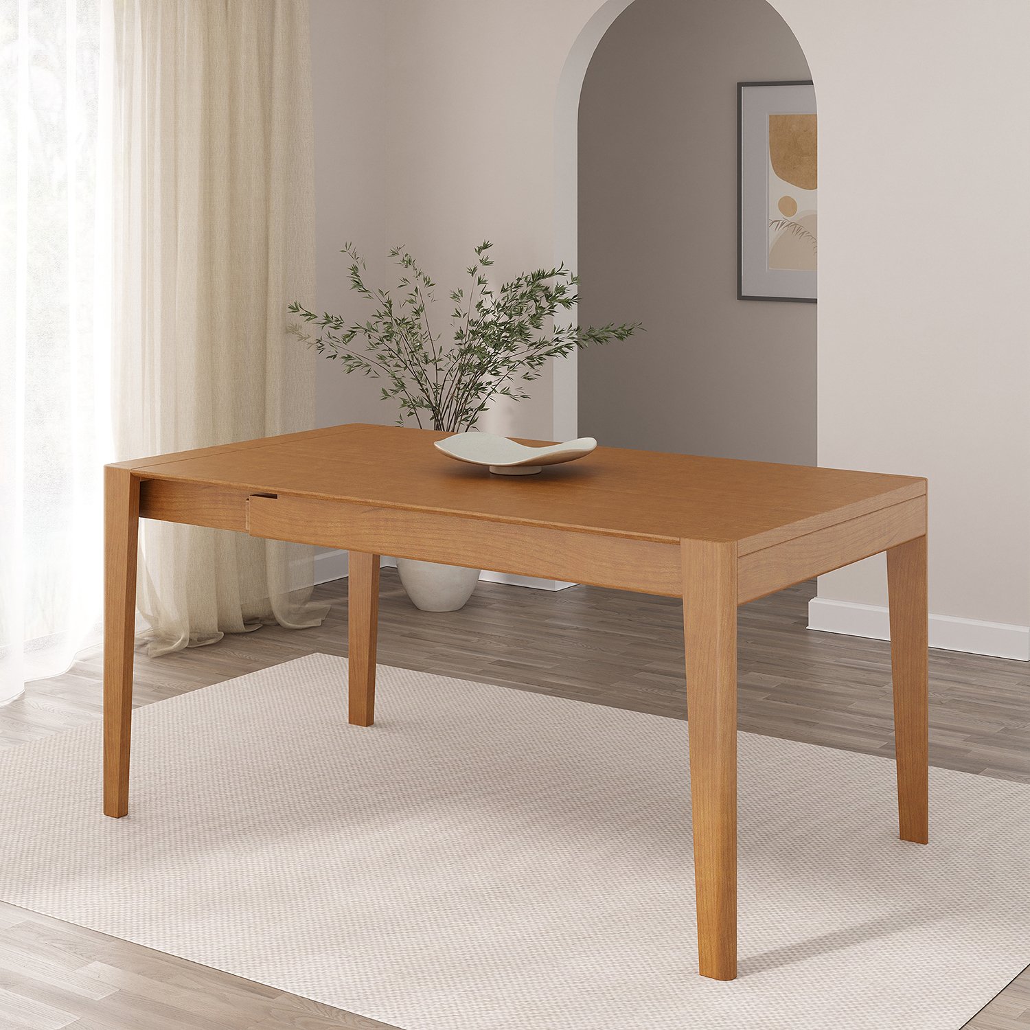 Mesa Extensível Retangular Madeira Maciça Tampo Laminado 6 Lugares Tarsila CabeCasa MadeiraMadeira - 2