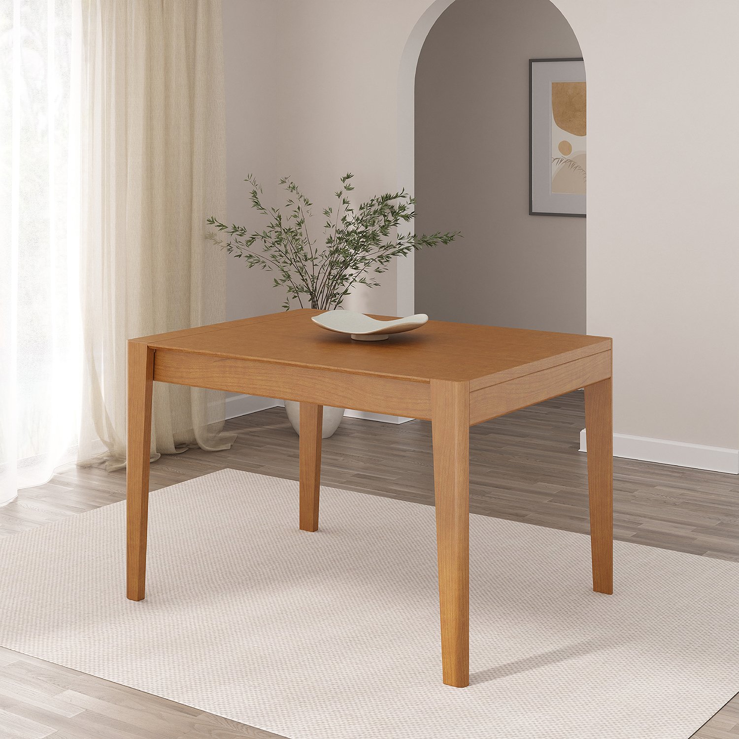 Mesa Extensível Retangular Madeira Maciça Tampo Laminado 6 Lugares Tarsila CabeCasa MadeiraMadeira - 1