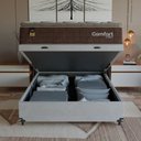 Ver imagem 6 de Cama Box Baú Viúva + Colchão Comfort Class Pillow Top Marrom/suede Branco