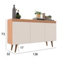 Ver imagem 5 de Buffet 3 Portas 136cm Retrô Elza Yescasa