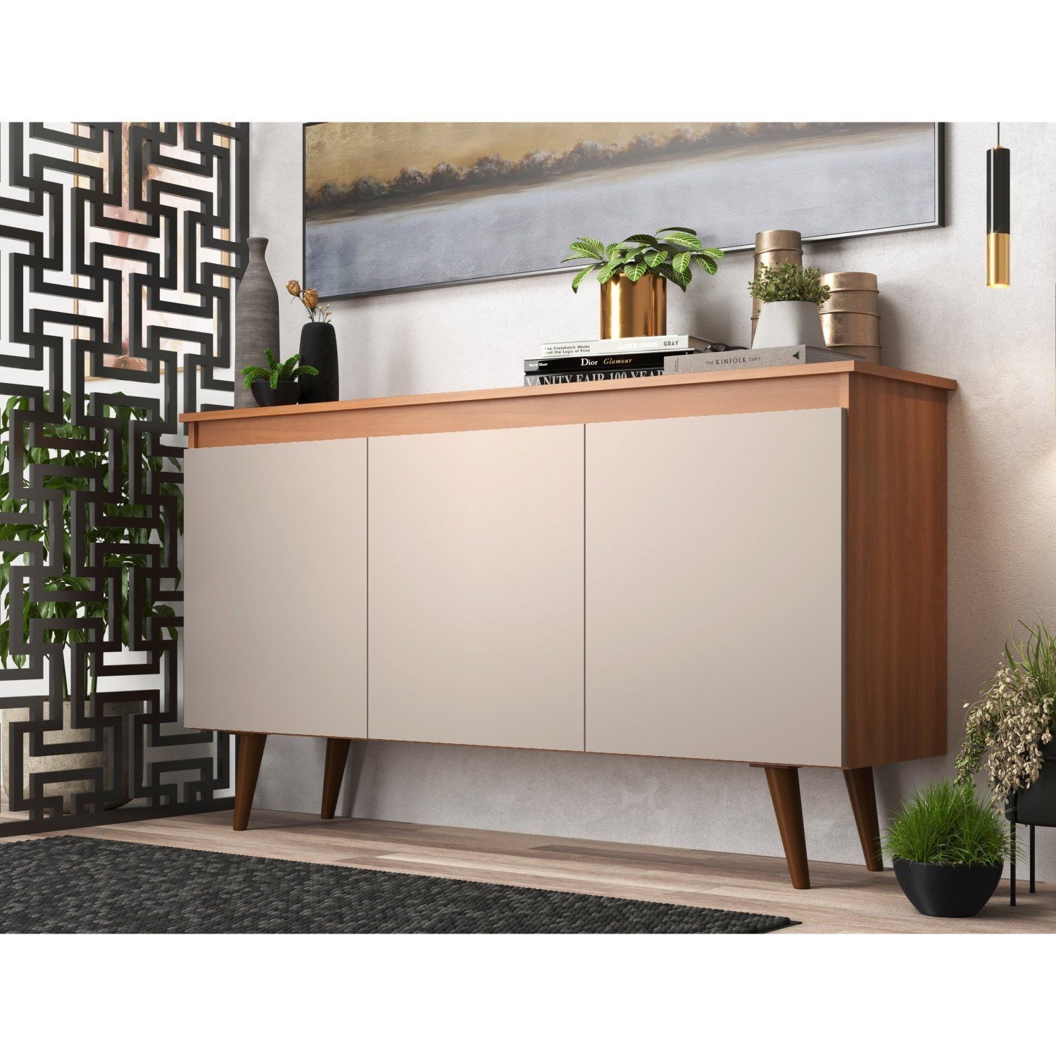 Buffet 3 Portas 136cm Retrô Elza Yescasa | MadeiraMadeira