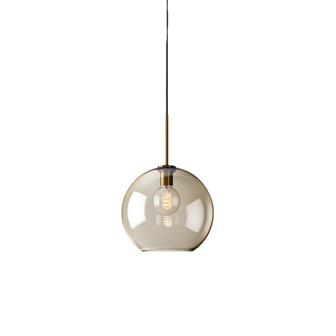 Lustre Pendente Vidro Âmbar Globo Vintage Retrô - 1