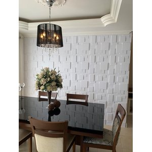 Kit 2 Placas Painel Revestimento Decoração Impermeavel 50cmx50cm Forro Acabamento Plástico 3d Pvc