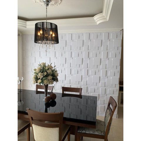 Kit 2 Placas Painel Revestimento Decoração Impermeavel 50cmx50cm Forro Acabamento Plástico 3d Pvc