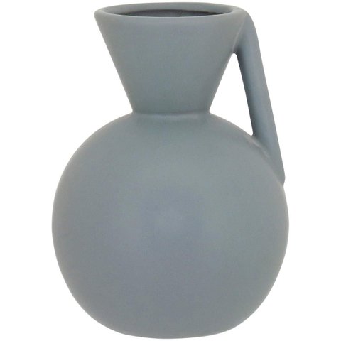Vaso Shape Vaso Decorativo Cachepô Enfeite 17x10x10cm Cerâmica Cinza