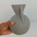 Ver imagem 3 de Vaso Shape Vaso Decorativo Cachepô Enfeite 17x10x10cm Cerâmica Cinza