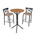 Ver imagem 3 de Conjunto Bistrô Tampo 0,65m Redondo com 2 Banquetas Tubo Paris