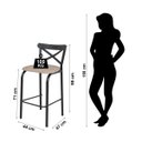 Ver imagem 7 de Conjunto Bistrô Tampo 0,65m Redondo com 2 Banquetas Tubo Paris