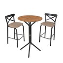 Ver imagem 3 de Conjunto Bistrô Tampo 0,65m Redondo com 2 Banquetas Tubo Paris Preto/Bege