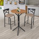 Ver imagem 2 de Conjunto Bistrô Tampo 0,65m Redondo com 2 Banquetas Tubo Paris