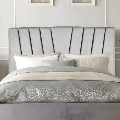 Cabeceira Solteiro Cama Box Estofada 100 Cm Lile Linho Cinza Claro