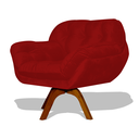 Ver imagem 2 de Poltrona Miami Base Giratória Decorativa - Vermelho Divini Decor