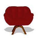Ver imagem 1 de Poltrona Miami Base Giratória Decorativa - Vermelho Divini Decor
