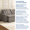 Ver mais imagens de Sofá Cama Retrátil e Reclinável 4 Lugares 240cm Linho com Molas Palmeira CabeCasa MadeiraOriginals