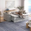 Ver imagem 3 de Sofá Cama Retrátil e Reclinável 4 Lugares 240cm Linho com Molas Palmeira CabeCasa MadeiraOriginals