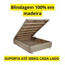 Ver imagem 2 de Box Baú Viúvo Blindado na Chapa de Madeira - Diversas Cores (188x128x42) - Corino Cinza