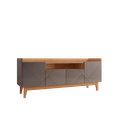 Ver imagem 6 de Rack Sala 4 Portas Cinza Pérola Noce Adria Casa D