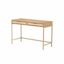 Ver imagem 1 de Escrivaninha Square 2 Gavetas 100% MDF Pés de Metal Tauari - Telinha Rattan