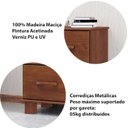 Ver imagem 4 de Kit 02 Mesas de Cabeceira Madeira Maciça 2g 42 Cm 1137 Imbuia Milani Store