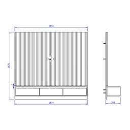 Painel para Tv até 75 Polegadas Ripado 180cm Aden - 3