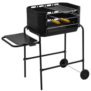 Churrasqueira Móvel com Rodinhas Grill Machine Preta Portátil
